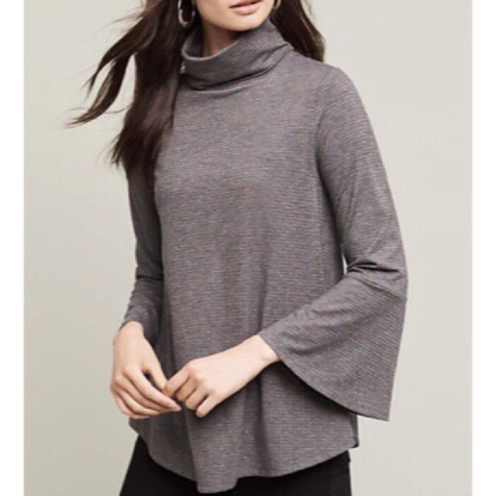 Postmark Anthro Liz Metallic Bell Sleeve Top Small - Picture 1 of 8